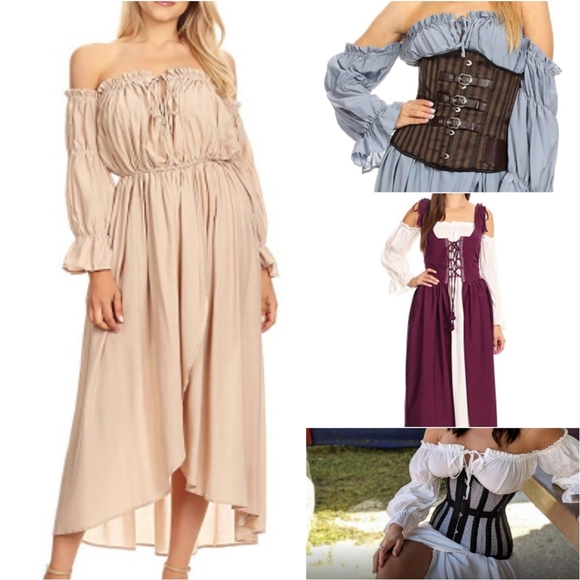 Renaissance/Boho/Gypsy/Steampunk Peasant Dress - Picture 7 of 8